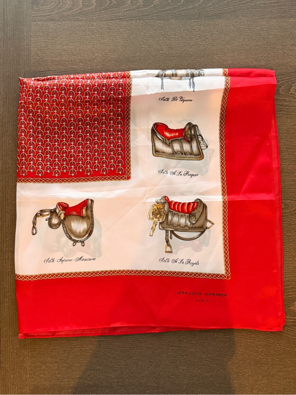 🇫🇷 Jean-Louis Scherrer Paris – Vintage French Silk Scarf 🐎